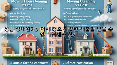 성남 상대원2동 이사 청소: 깨끗한 새출발, 믿을 수 있는 업체와 함께