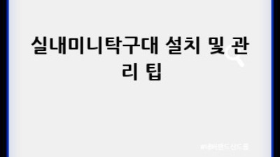 나만의 실내 탁구장? 완벽한 미니 탁구대 찾기!